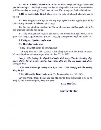 THÔNG BÁO TUYỂN SINH NĂM HỌC 2025-2026